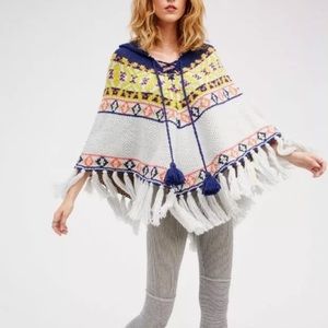 Free People Boho Knit Poncho